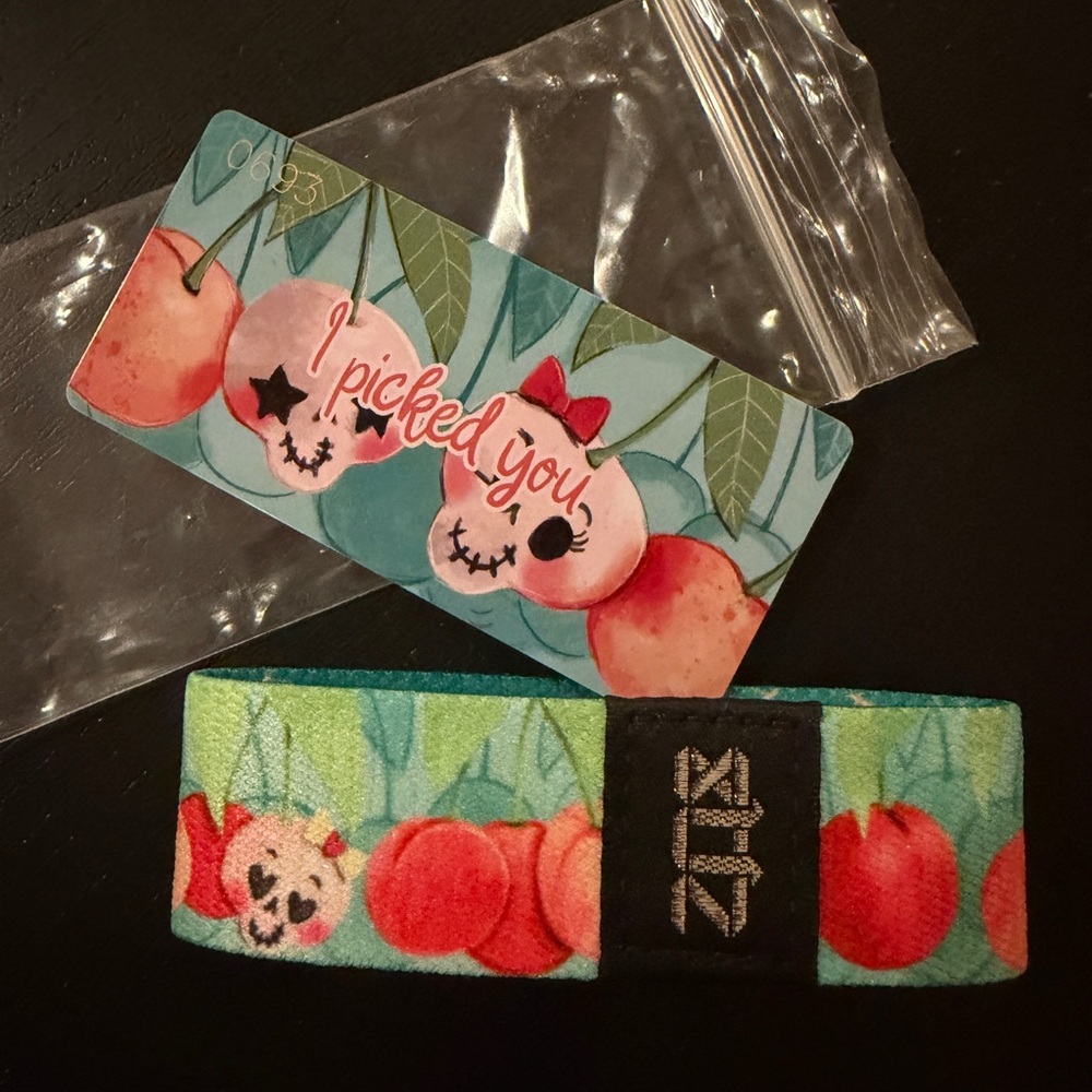 Zox “I Picked You” Cherry Skull Wristband, NWT, Size Medium